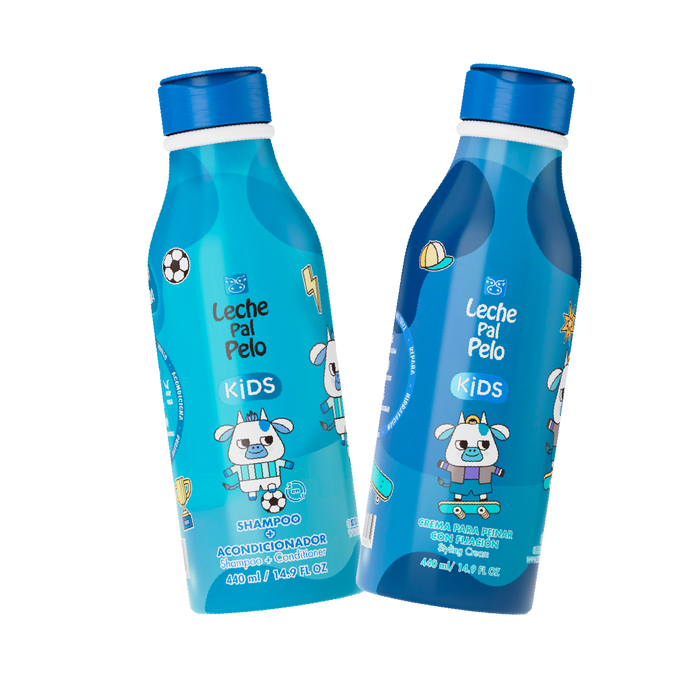 Kit Boys de Leche Pal Pelo: Shampoo, acondicionador y crema para peinar niños