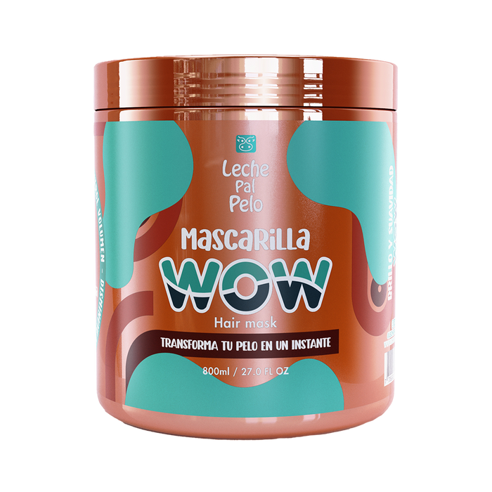 Mascarilla WOW para alisado orgánico y cabello brillante. Leche Pal Pelo